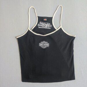Harley-Davidson Black Tank Top with Cream Trim
